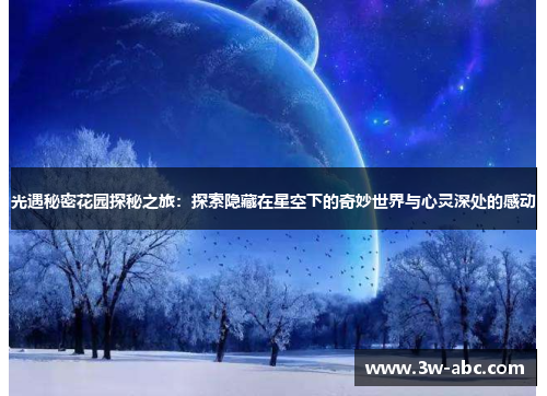 光遇秘密花园探秘之旅：探索隐藏在星空下的奇妙世界与心灵深处的感动